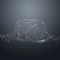 Water Fountain Dynamic Splashing Water Forming Circular Whirlpool Against Dark Background