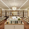 Elegant Boutique Store Interior With Chandelier Display Shelves Counter And Product Displays