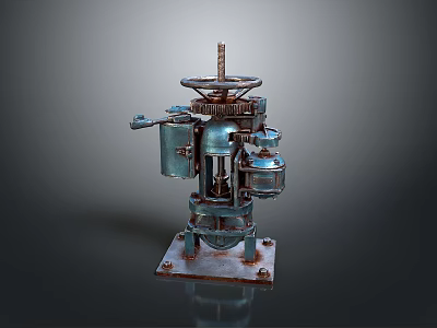 Industrial valve mechanical structure rusty piping system retro design industrial industrial equipment industrial facilities 3d model