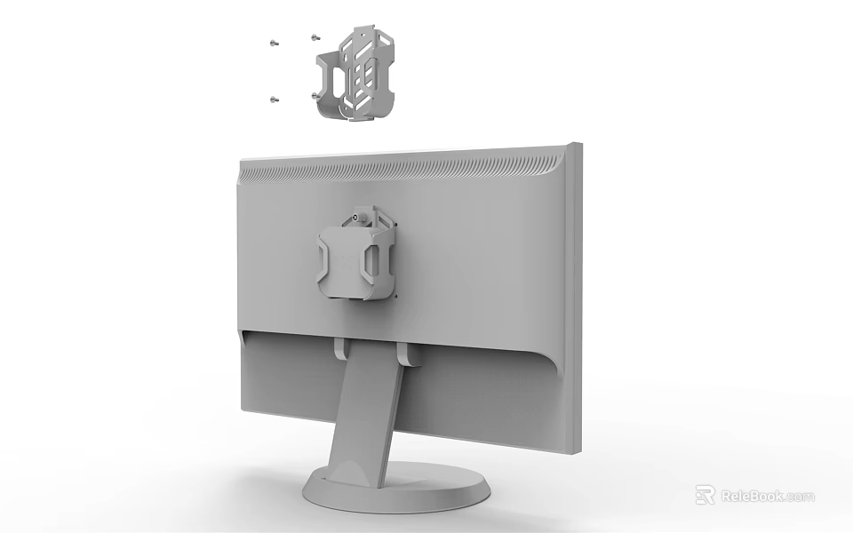Iron Art Monitor Bracket With Structural Components And Mounting Parts 3d model 