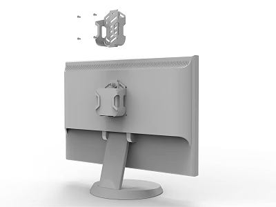 Iron Art Monitor Bracket With Structural Components And Mounting Parts 3d model