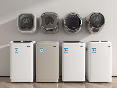Haier Washing Machines Various Compact Upright Styles and Modern Home Colors 3d model