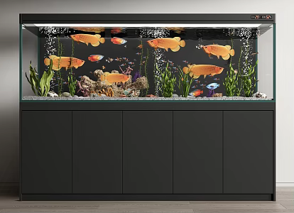 Modern fish tank fish tank ornamental fish tank aquarium tropical fish golden dragon fish 3d model