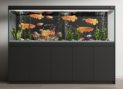 Modern fish tank fish tank ornamental fish tank aquarium tropical fish golden dragon fish 3d model