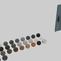 Modern Dark Gray Steel Swing Door With Perforated Panel Glass Insert And Security Lock