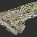 Off Road Motorcycle Racing Track With Curved Dirt Paths And Natural Surroundings