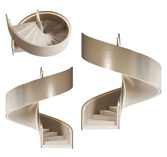 modern revolving staircase 3d model