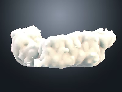 White Abstract Landscape Sculpture With Irregular Cloud Like Texture And Dark Background 3d model