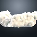 White Abstract Landscape Sculpture With Irregular Cloud Like Texture And Dark Background