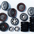 Hyundai Tire Automobile Tire Aluminum Alloy Wheel Wheel Tire Combination 3d model