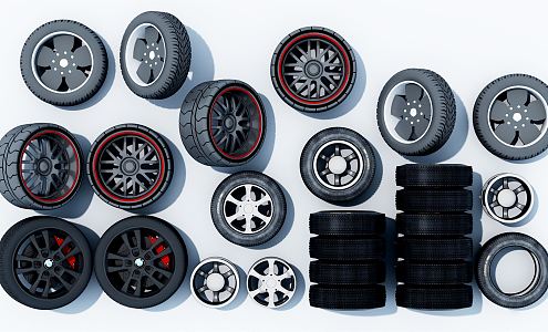 Hyundai Tire Automobile Tire Aluminum Alloy Wheel Tire Combination 3d model