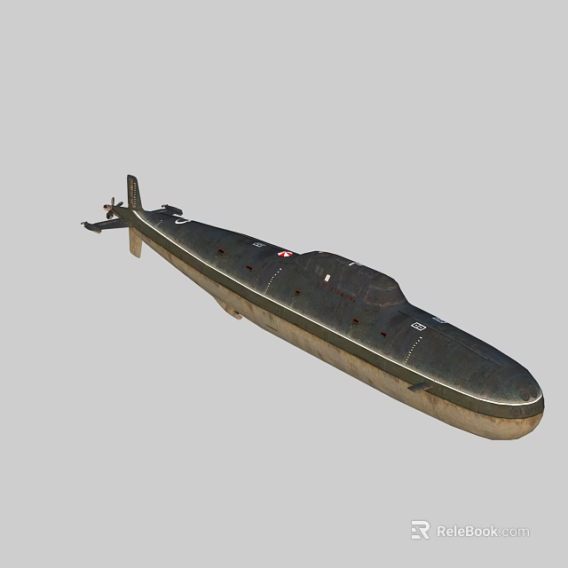 Military Submarine With Dark Hull Design And Naval Vessel Features 3d model 