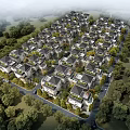 Scenic Detached Villas Community With Lush Green Trees And Neat Road Layout