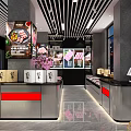 Stylish Modern Restaurant Interior With Chef At Bar Counter And Wine Racks