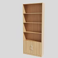 Light Wood Wooden Bookshelf With Multiple Open Shelves Bottom Cabinet For Home Storage