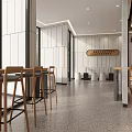 Modern Book Art Library Interior With Wooden Ceiling Arc Windows Bookshelves And Reception Desk