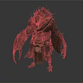 Spiked Mythical Creature Character With Clawed Limbs Chains Tattered Robes And Waist Pouch