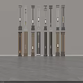 Various Modern Column Designs With Architectural Decorative Details And Materials 3d model