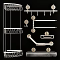 Brass Bathroom Accessories Set With Shelves Towel Bars Hooks And Grab Bars