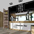 Modern Milk Tea Shop Exterior With Glass Windows Wooden Ceiling And Outdoor Seating