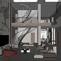 Modern Living And Dining Area Interior Design With Large Windows Natural Light Sofa And Rug