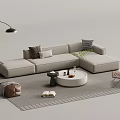 Modern sofa coffee table combination 3d model