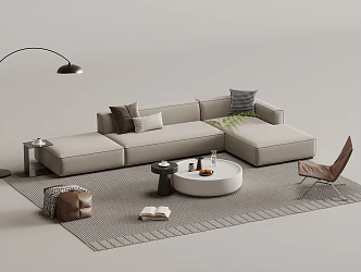 Modern sofa coffee table combination 3d model