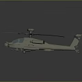 Detailed Sand Colored Military Helicopter Model With Rotors Cockpit And Weapon Mounts