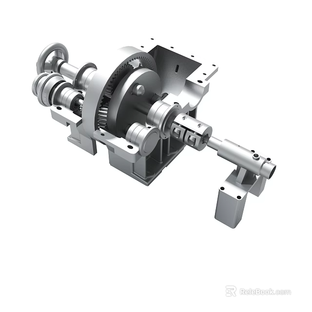 Precision Metal Gear And Shaft Assembly With Mechanical Bearing Structure 3d model 