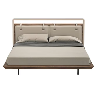 Nordic Simple Double Bed 3d model