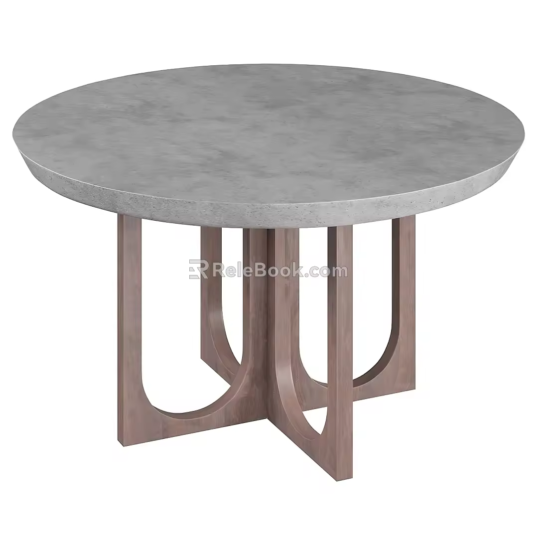 Dining table Round table Marble dining table 3d model
