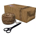 Decorative Ornament Set with Paper Wrapped Box Natural Jute Rope and Black Scissors