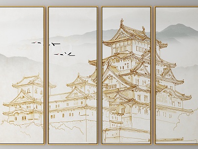 New Chinese Architectural Painting Decorative Painting model