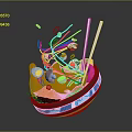 Colorful Ramen Bowl With Noodles Eggs Sliced Meat Vegetables And Chopsticks