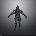 Medieval Knight Armor Costume with Metal Helmet Breastplate Arm and Leg Plates 3d model