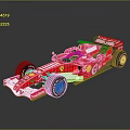 Red Ferrari F1 Race Car With Shell Logo And Sleek Aerodynamic Design