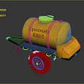 Yellow Fuel Tank Trailer Functional Vehicle Featuring Metal Structure And Wheels