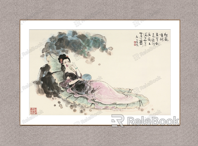 Chinese Style Decorative Painting Ladies Picture Gu Bingxin Flower and Bird Painting model