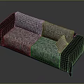 Modern Fabric Sofa With Dark Leather Armrests And Gray Cushion Seating