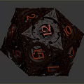 Deep Red Carved Dice With Red Numbers For Tabletop Games And Home Decor