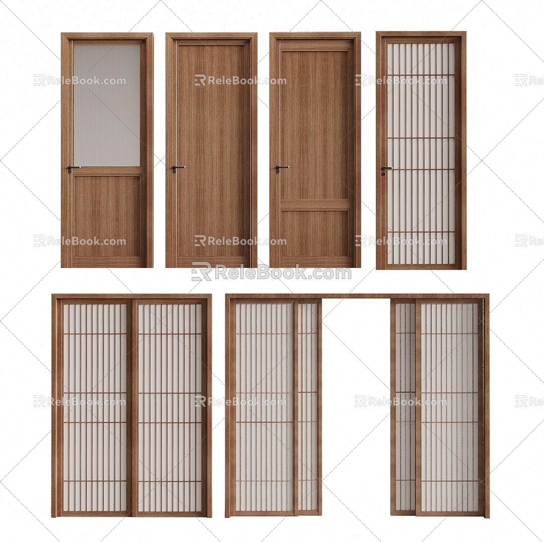 New Chinese Japanese Style Door sliding door glass door kitchen door model