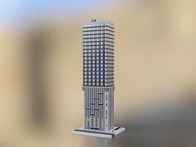 Modern High Rise Commercial Complex With Glass Curtain Wall And Mixed Use Spaces 3d model