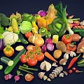 Healthy Fresh Colorful Assorted Vegetables Collection With Broccoli Tomatoes Carrots And More
