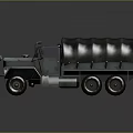 Heavy Duty Military Truck With Canvas Covered Cargo Bed And Rugged Exterior Design