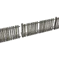 Natural Wooden Garden Fence With Vertical Slats And Simple Classic Structure