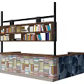 Modern Public Chair Design With Bookshelf Chandelier And Wooden Cushioned Seats