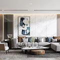 Modern sofa coffee table combination 3d model