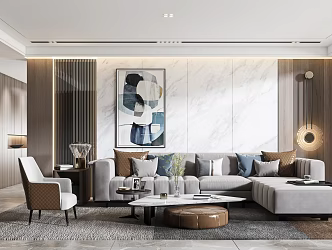 Modern sofa coffee table combination 3d model