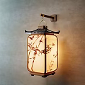 Japanese Style Wall Mounted Chandelier With Bamboo Patterns And Wooden Frame