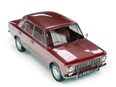 Vintage Red Classic Car With Shiny Exterior And Retro Design 3d model